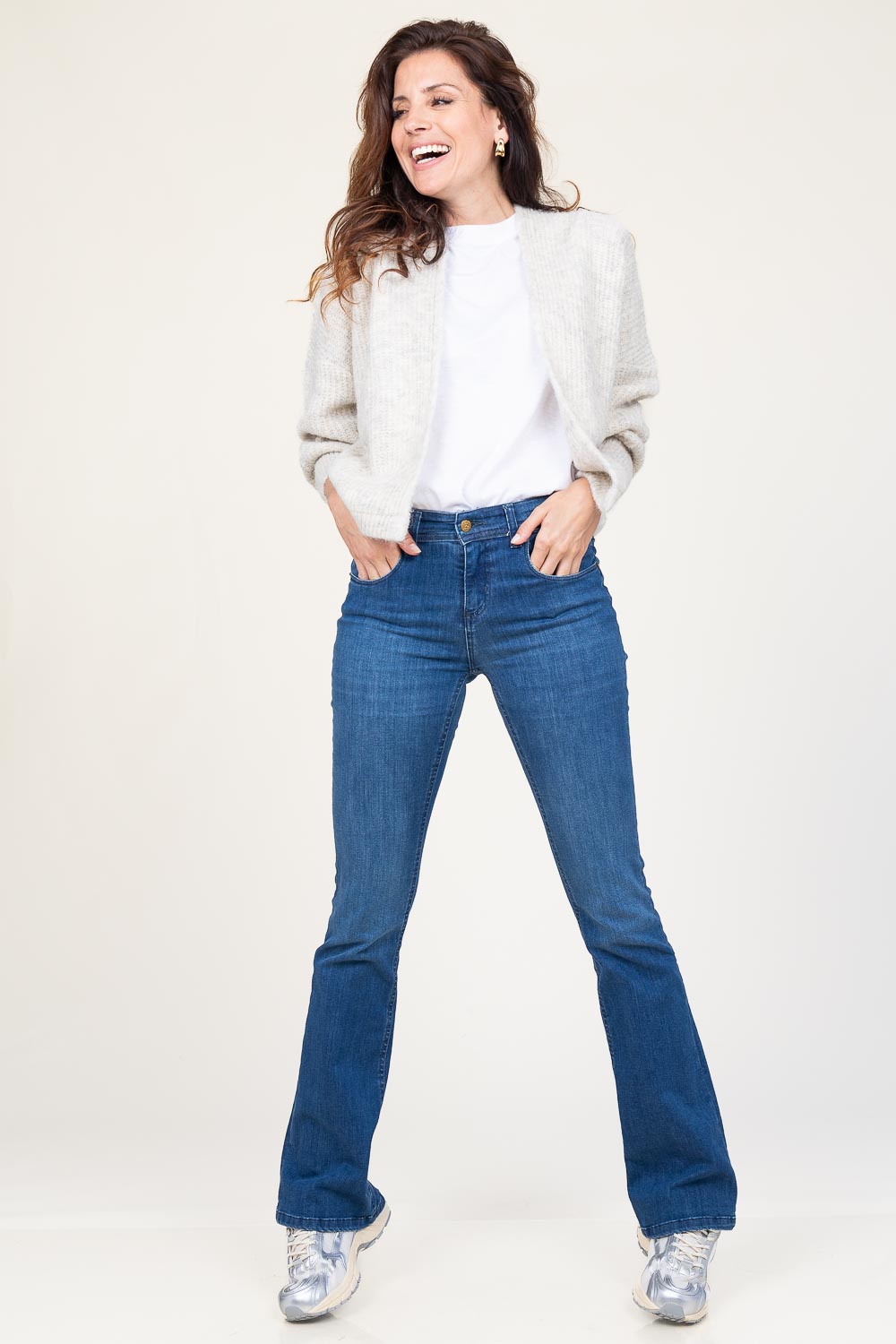 Calça jeans boca de sino Melrose L34 | azul