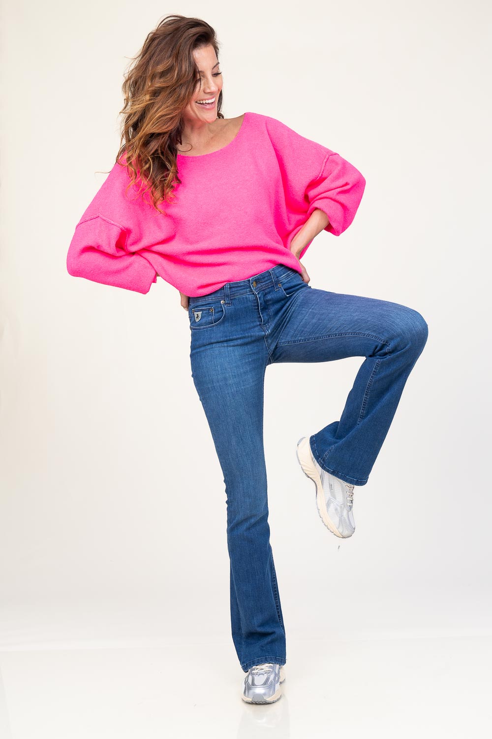 Calça jeans boca de sino Melrose L34 | azul