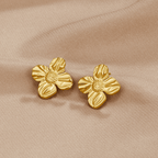 18K Gold Flower Earrings