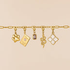 18K Gold Paperclip Charm Necklace
