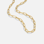 18K Gold Paperclip Charm Necklace