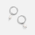 Freshwater Pearl Bella Silver Hoop Earrings