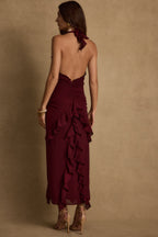 Maxi šaty Aria Merlot s ramínky