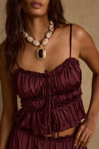 Saténové tílko Dahlia Mulberry