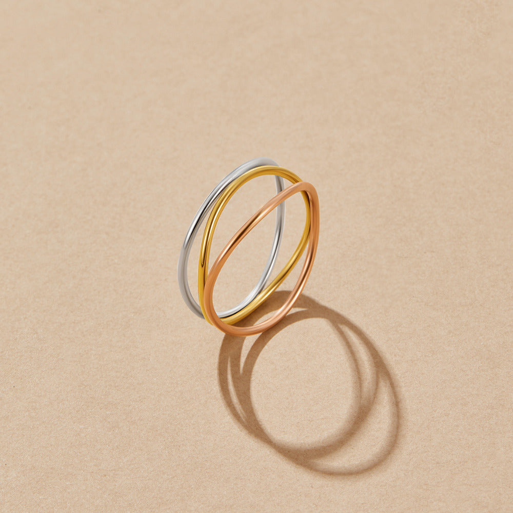 Ayla Three Toned Layered Ring
