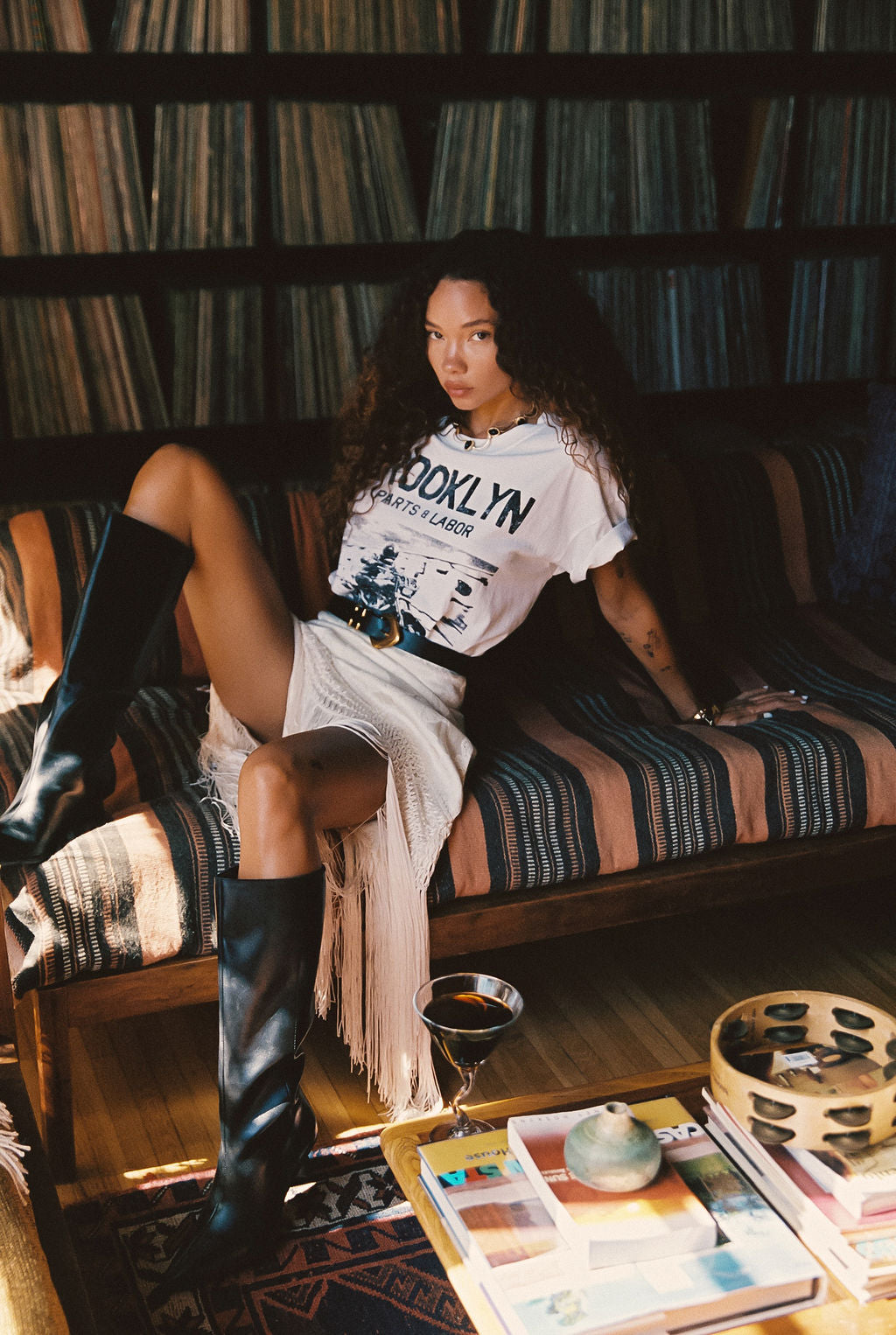 Bílé tričko s potiskem Brooklyn Boyfriend