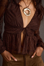 Callahan Mocha Lace Blouse