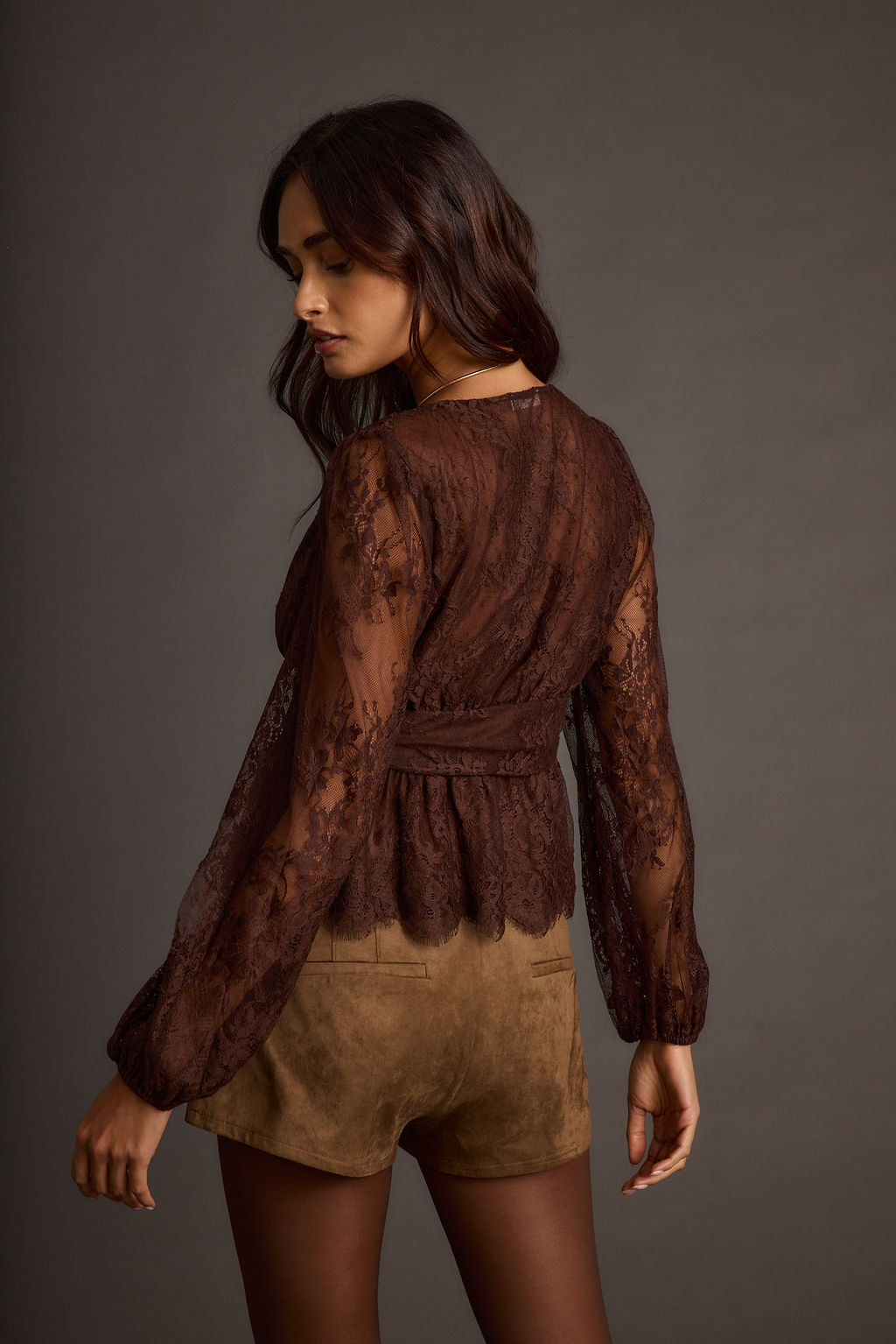 Callahan Mocha Lace Blouse