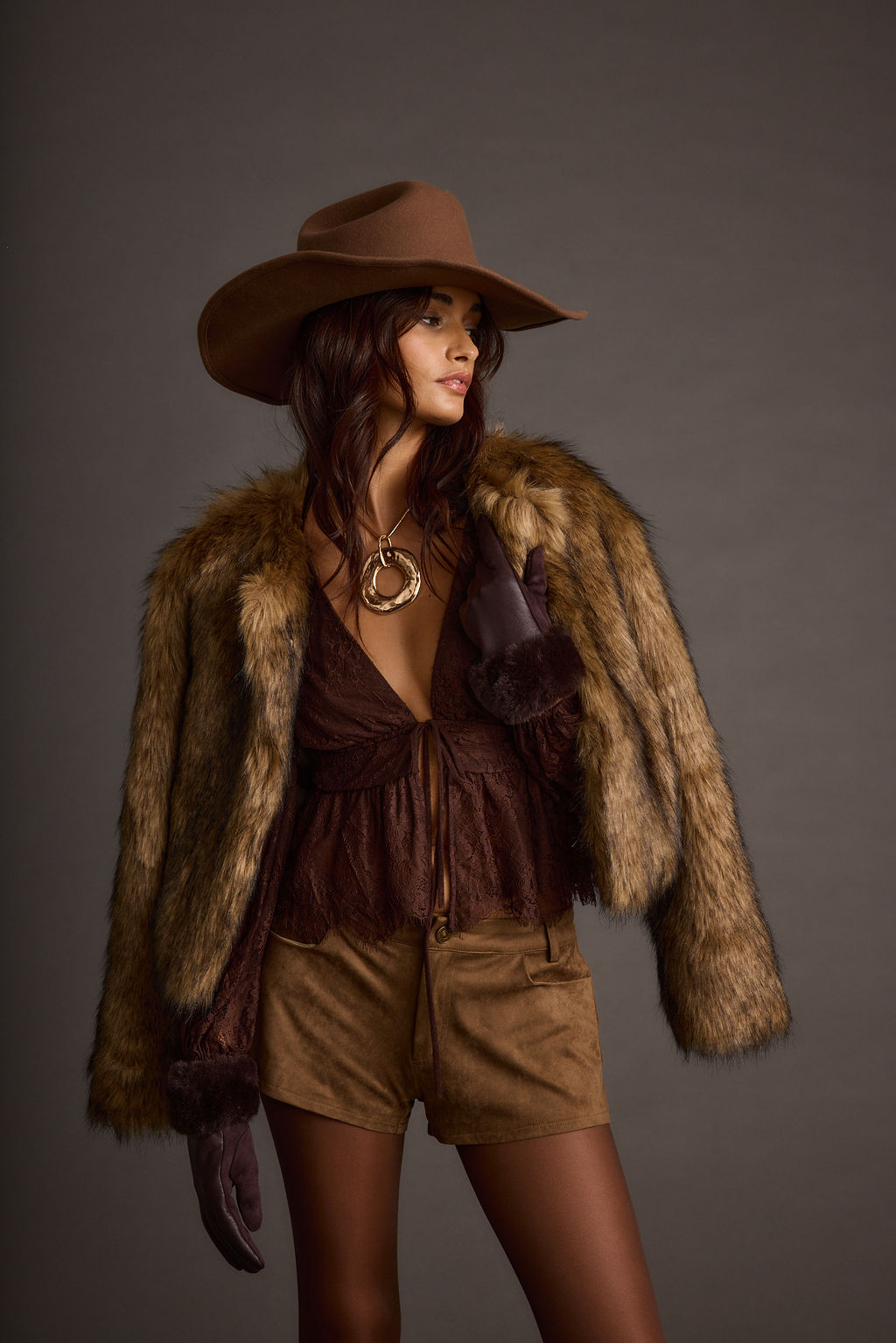 Callahan Mocha Lace Blouse