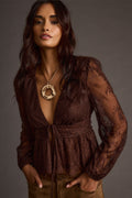 Callahan Mocha Lace Blouse