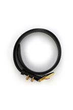 Bradbury Černo-zlatý veganský kožený opasek