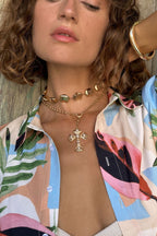 Zlatý perlový křížek Daniela