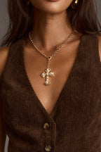 Zlatý perlový křížek Daniela