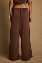 Saténové kalhoty Estelle Espresso