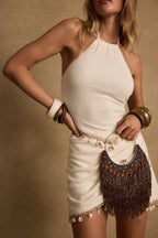 Isla Ivory Shell Trimmed Top