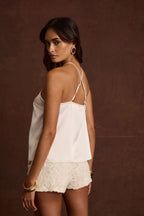 Saténový top Jada s ramínky na ramínka