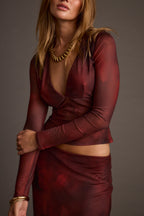 Síťovaný top Janie Mulberry Blur