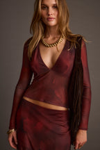 Síťovaný top Janie Mulberry Blur