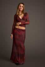 Síťovaný top Janie Mulberry Blur