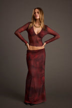 Síťovaný top Janie Mulberry Blur