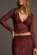 Síťovaný top Janie Mulberry Blur