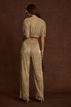 Kalhoty Kaia Gold Metallic