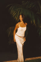 Dlouhá sukně Julia White s korálky