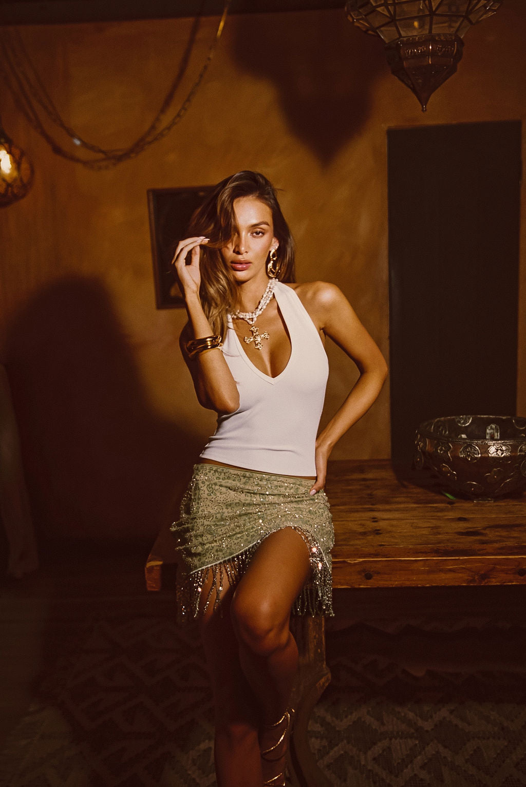 Minisukně Luna Cove s šalvějovými třásněmi