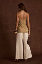 Lurexový top s ramínky Moonlit Kiss zlaté barvy