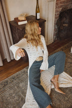 Dlouhý pletený top Nicoletta s krémovou podšívkou