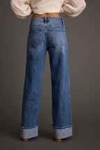 Džínové kalhoty Presley Cuffed Straight Leg