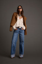 Džínové kalhoty Presley Cuffed Straight Leg