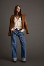 Džínové kalhoty Presley Cuffed Straight Leg