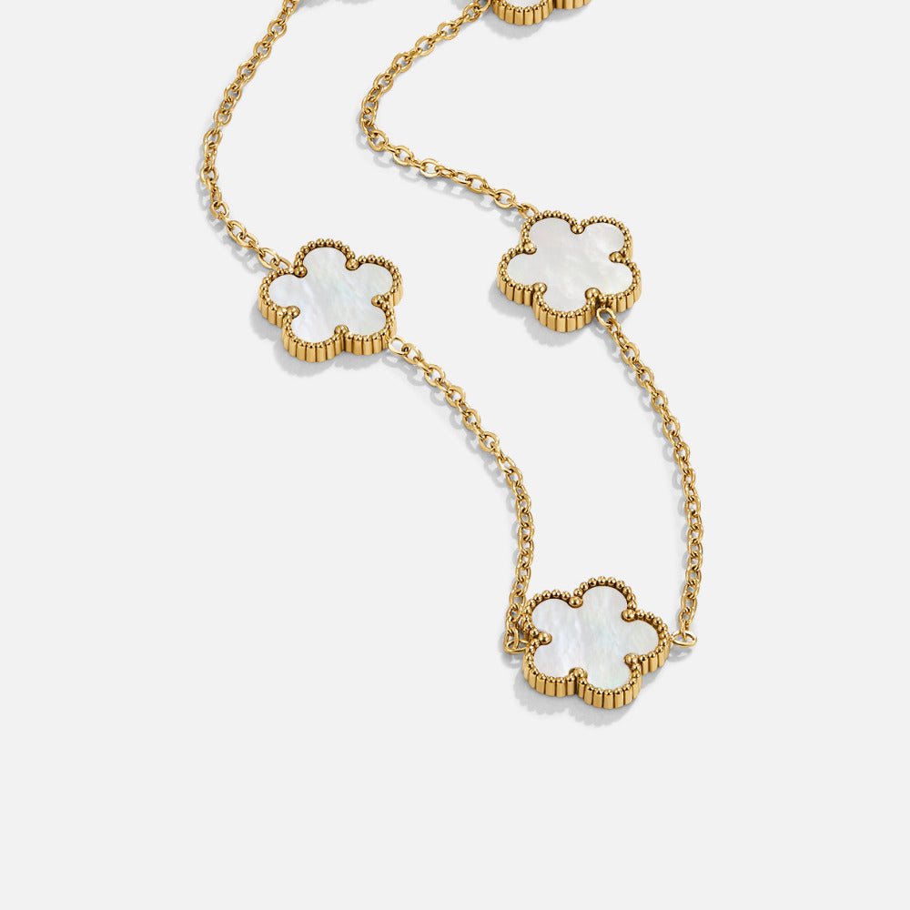 Pearl Shell Clover Necklace