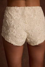 Slonovinové květinové mikro kraťasy Posie