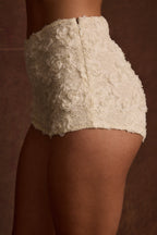 Slonovinové květinové mikro kraťasy Posie