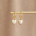 'Pure Heart' Pearl Hoop Earrings