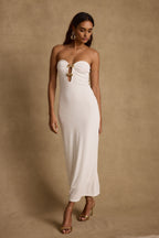 Bílé zdobené maxi šaty Rayne