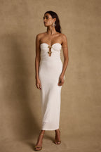 Bílé zdobené maxi šaty Rayne