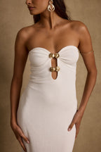 Bílé zdobené maxi šaty Rayne