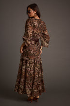 Maxi šaty Raindance s květinovým vzorem a dlouhým rukávem