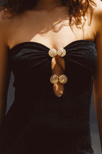 Černé zdobené maxi šaty Rayne