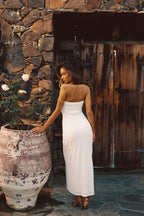 Bílé zdobené maxi šaty Rayne