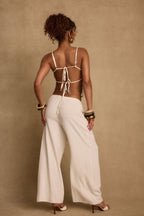 Lněné kalhoty Clear Breeze z přírodního lnu