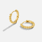 Soraya Gold Bead Hoop Earrings