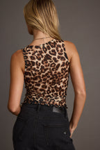 Tank Wilda Leopard Mesh s výstřihem do V