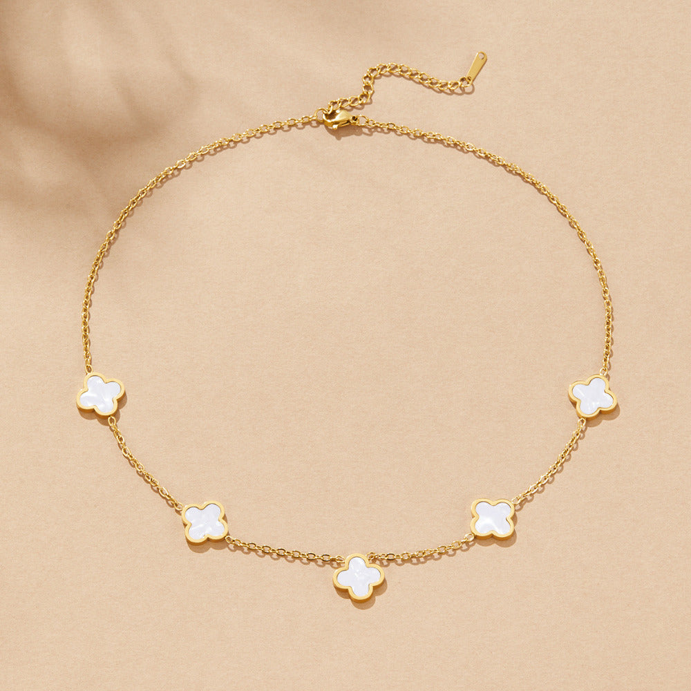 White Clover Cluster Necklace