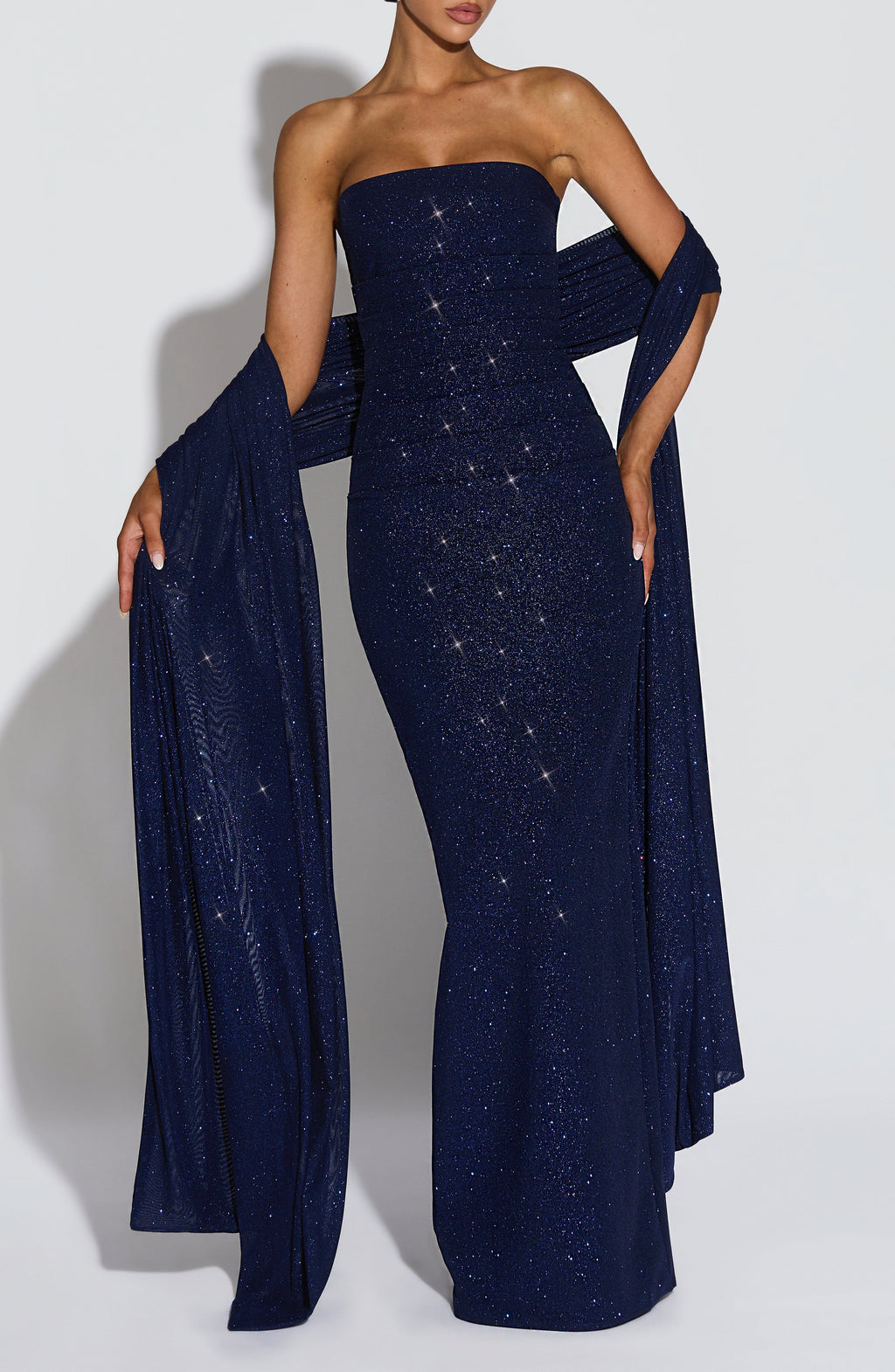 Šátek Agnes - tmavě modrý třpyt