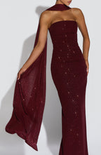 Šátek Agnes - Vínové třpytky