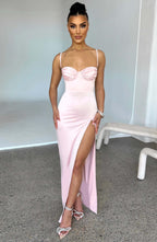 Maxi šaty Alora - světle růžové